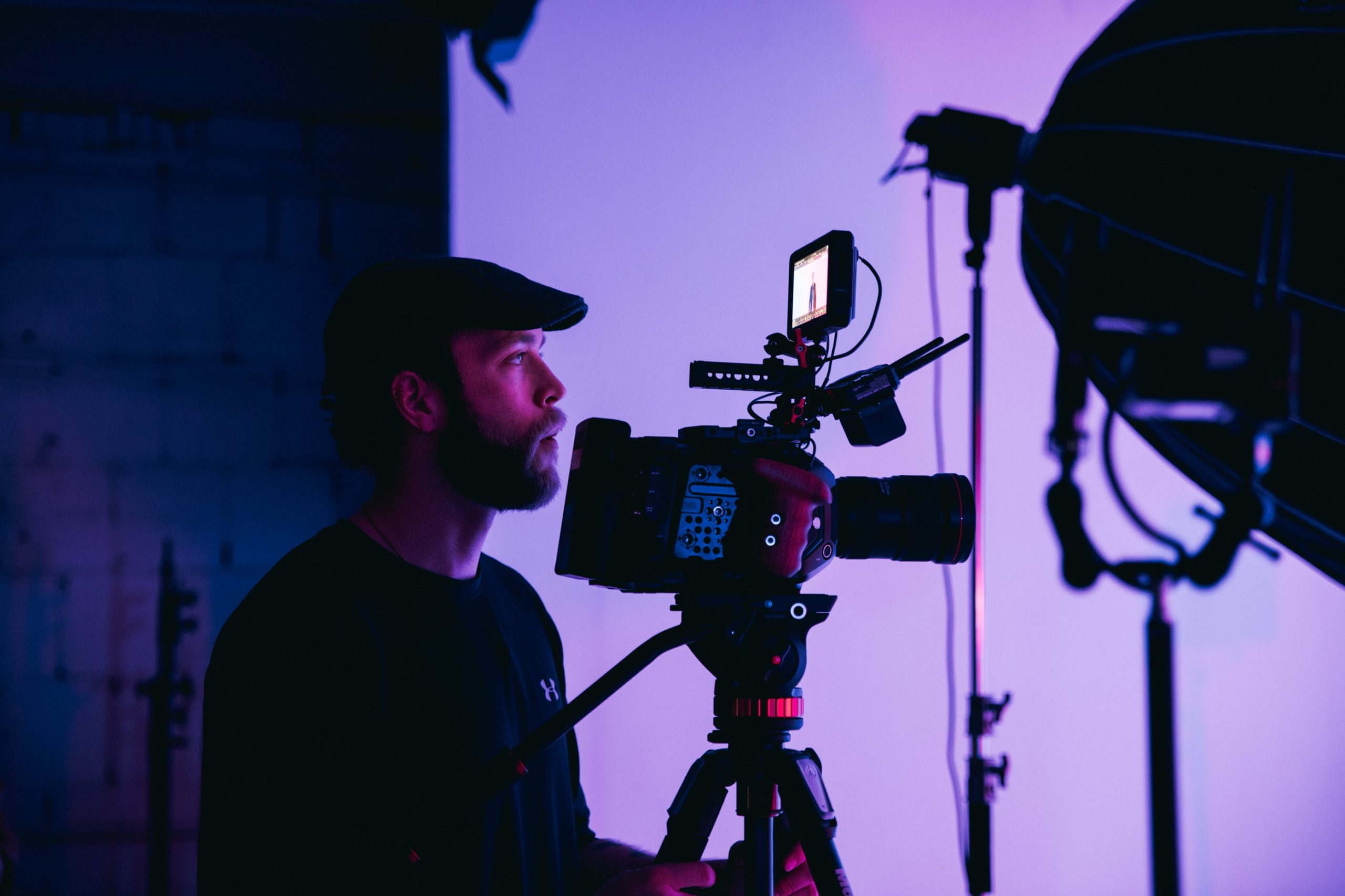 Photo of camera man on film set 